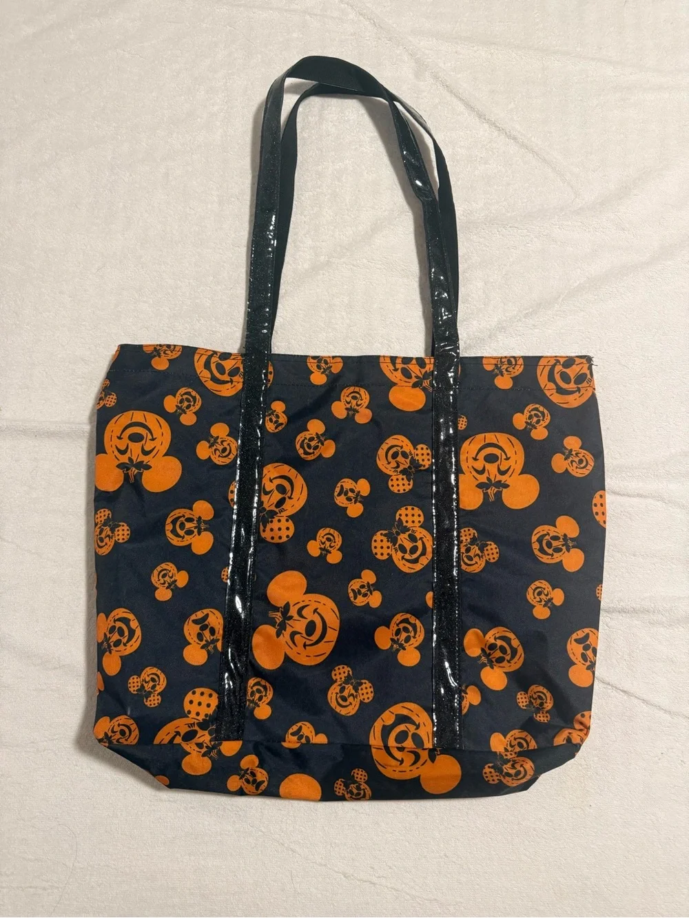 Black and Orange Patterned Tote Bag Disney/Mickey Mouse